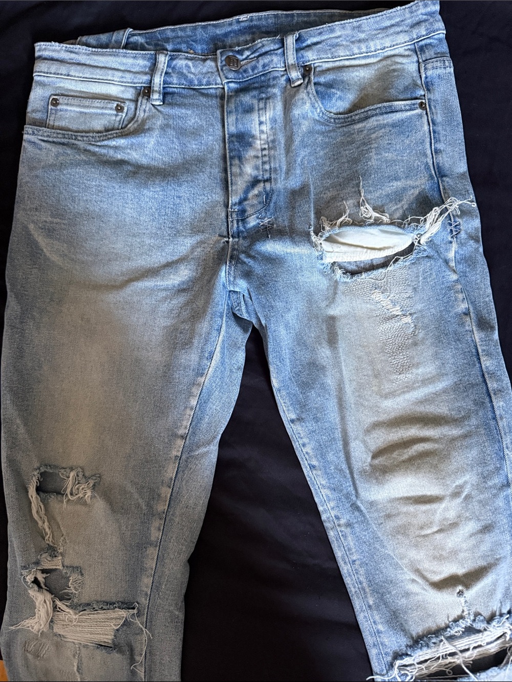 Ksubi Light Blue Distressed Skinny Jeans